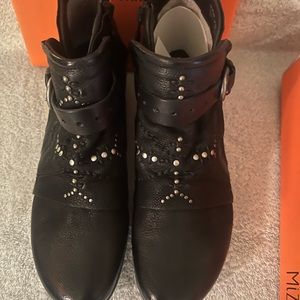 Miz Mooz black leather ankle boots